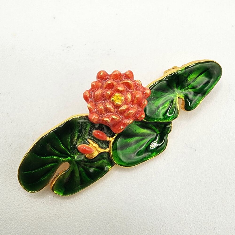 MFA Waterlily Enamel Brooch Claude Monet Museum Gift Shop Floral Lotus Pin